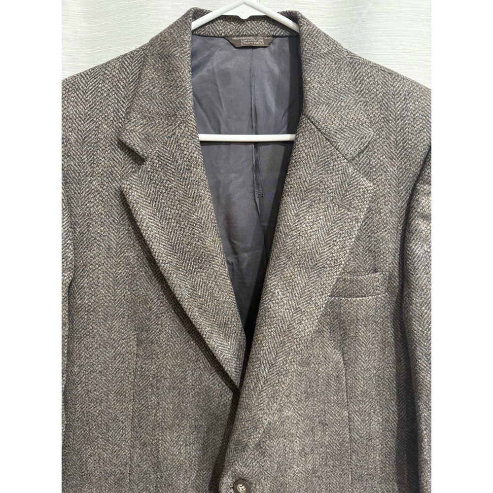 Vtg NWT CARTIER 100% Wool Herringbone 2 Button Blazer Suit Jacket MEN'S 42R 1970